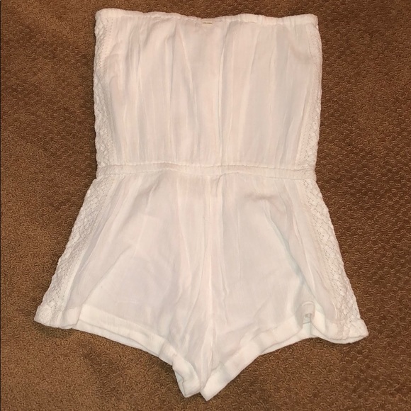 Volcom strapless cactus flower white romper - Picture 2 of 2